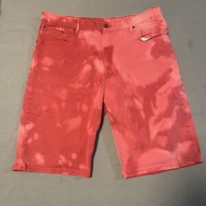 Vintage Levis 569 Jean Shorts Men 40 Fit Baggy Red Wide Skater Faded Shorts Y2K